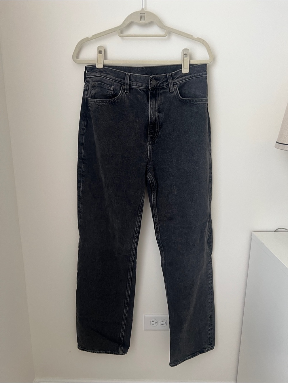 Cos 100% Cotton Black Straight-Leg Jeans size 30